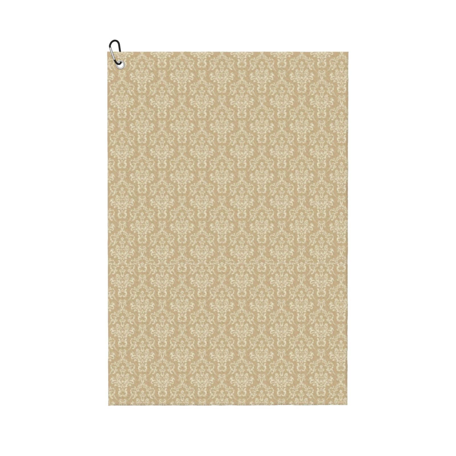 Amazon.com: Xiso Ver Damask Beige Tan Brown Golf Towel with